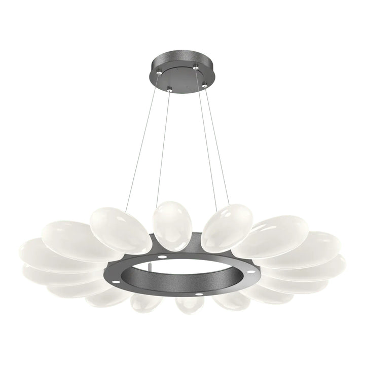 Fiori Radial Ring Chandelier by Hammerton Studio Medium in Graphite with White glass