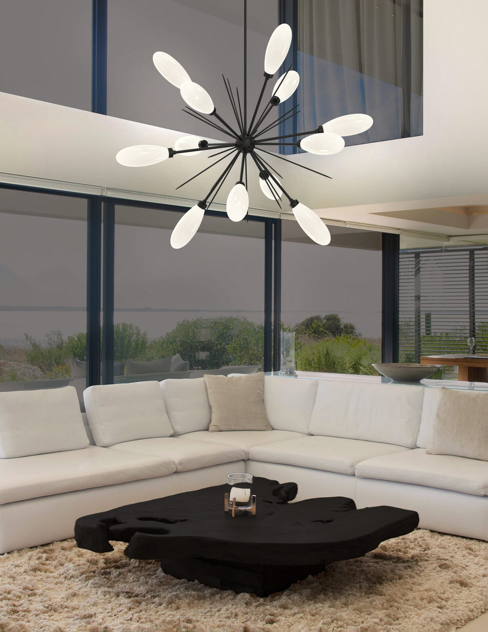 Fiori Starburst Chandelier by Hammerton Studio in a styled interior