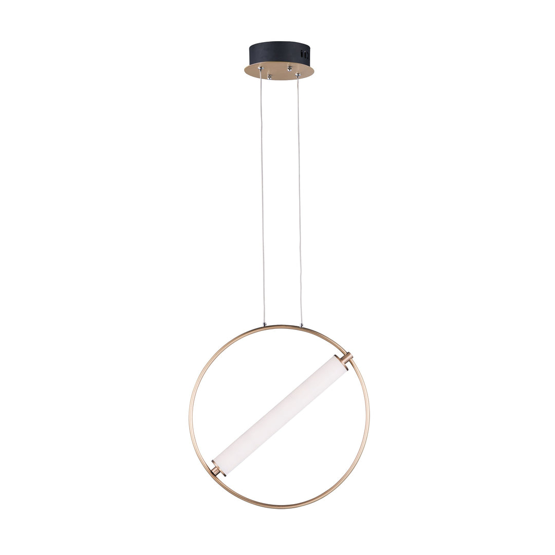 Flare LED Pendant (17.75" L) by ET2 Lighting in Black / Soft Gold, front view