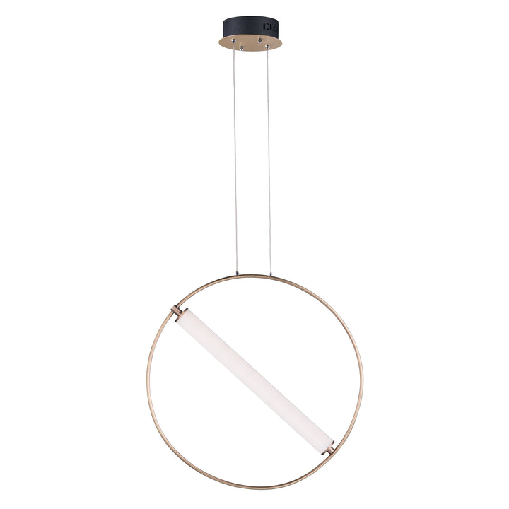Flare LED Pendant (23.75" L) by ET2 Lighting in Black / Soft Gold, front view