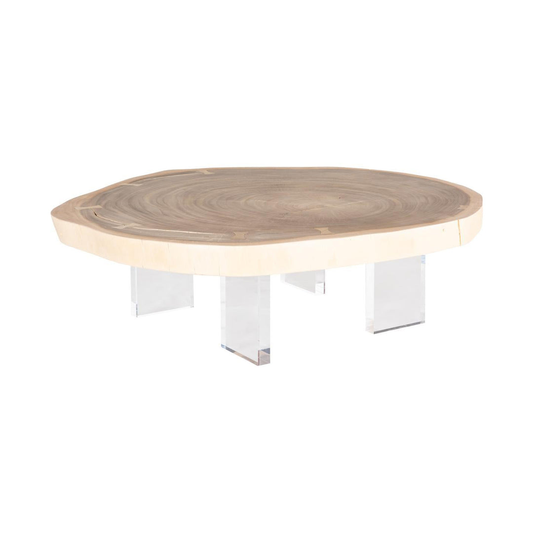 Floating Coffee Table with Acrylic Legs, Bleached by Phillips Collection — centered product view