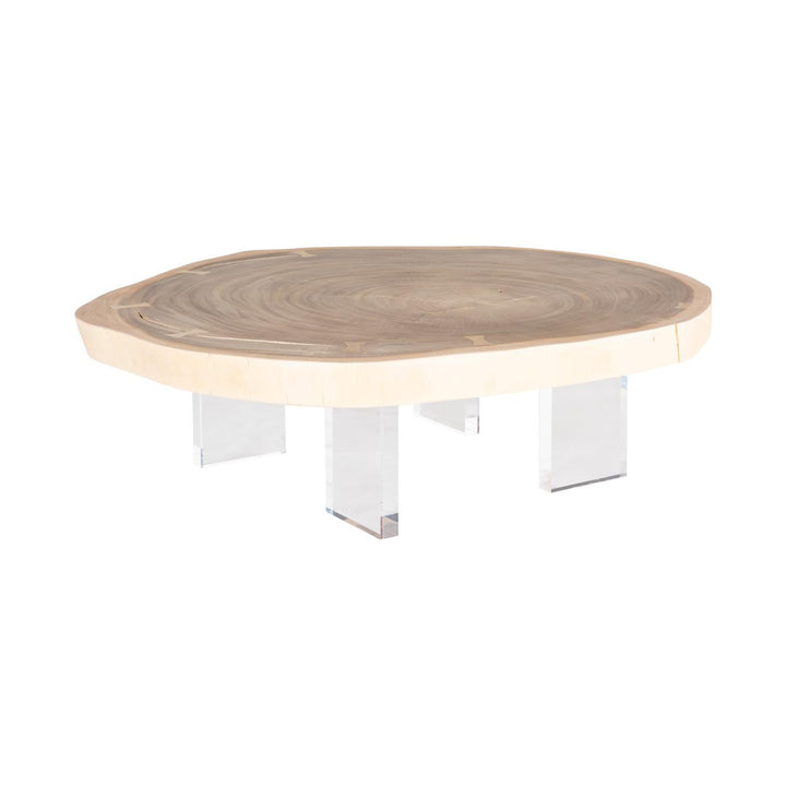 Floating Coffee Table with Acrylic Legs, Bleached by Phillips Collection — centered product view