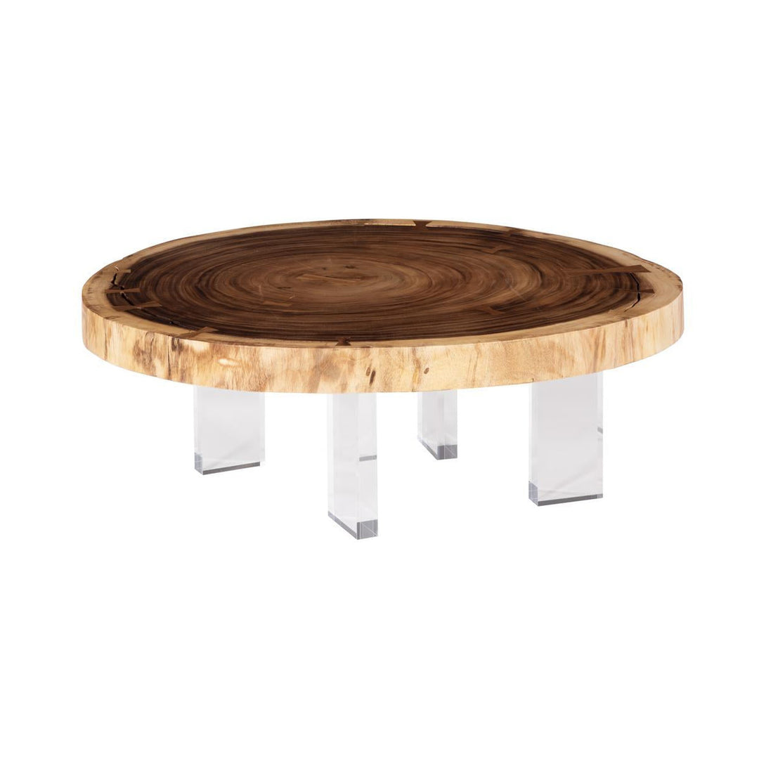 Floating Coffee Table with Acrylic Legs, Natural, Size Varies by Phillips Collection — centered product view