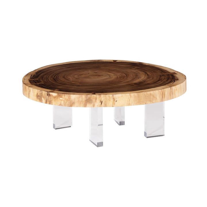 Floating Coffee Table with Acrylic Legs, Natural, Size Varies by Phillips Collection — centered product view