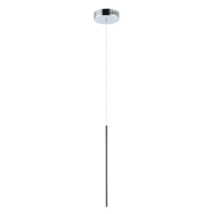 Flute 1-Light LED Pendant by ET2 Lighting in Polished Chrome, front view