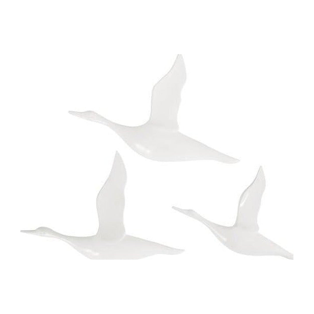 Flying Ducks, Gel Coat White, Set of 3 Phillips Collection