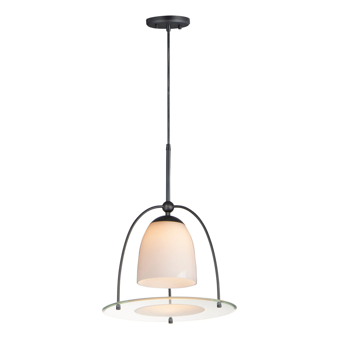 Focal Point 15" LED Pendant by ET2 Lighting in Black, front view