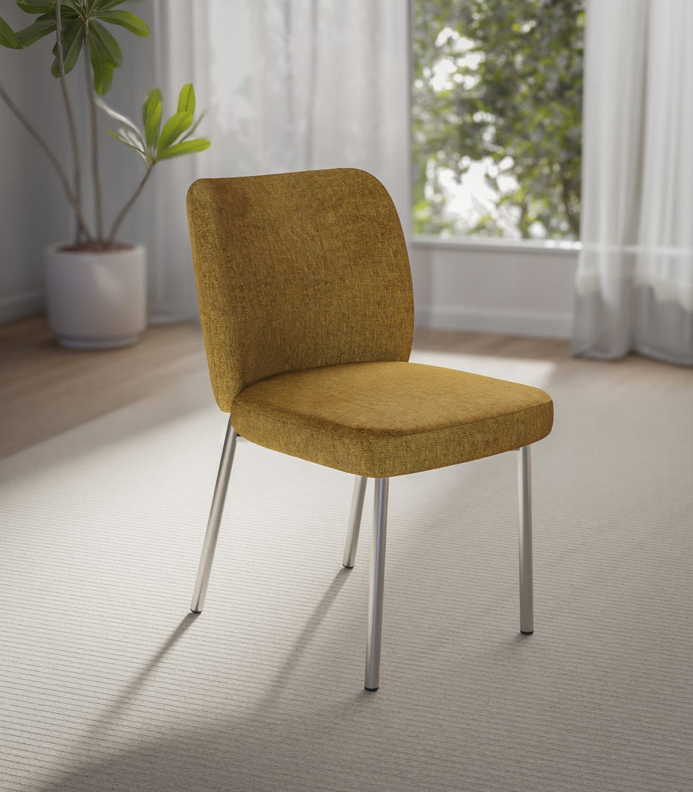 Fomo Chenille Dining Chair in Pineapple — lifestyle photo