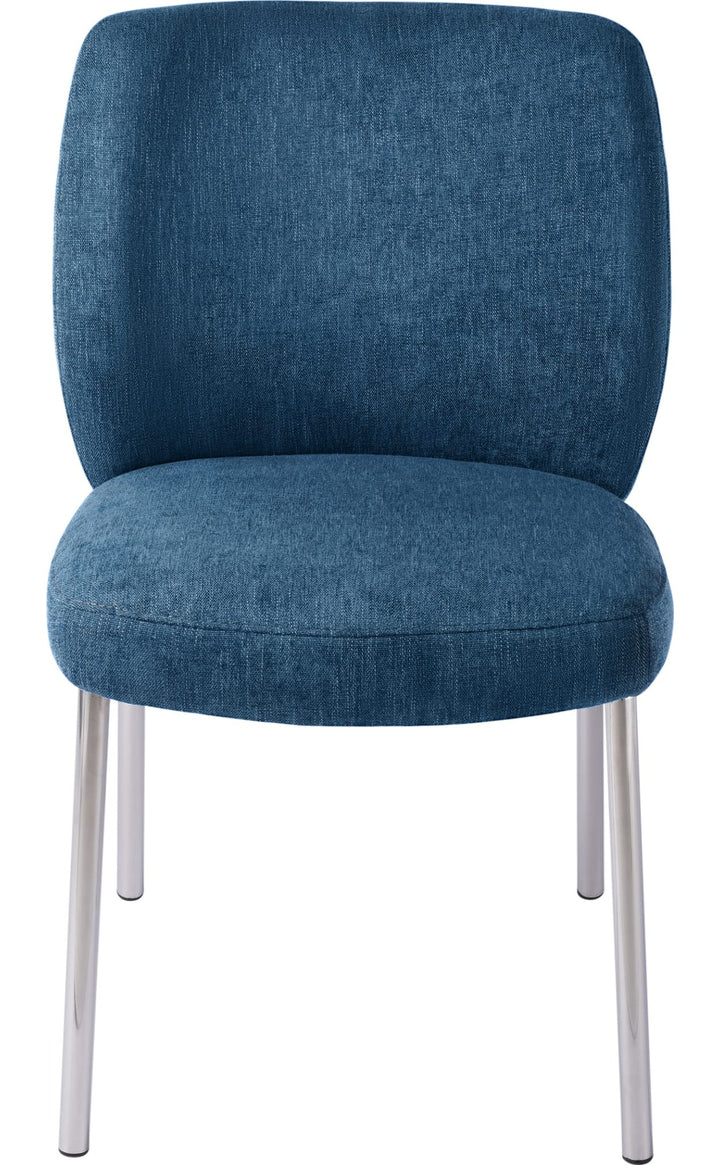 Fomo Chenille Dining Chair in Azure — product view on a white background