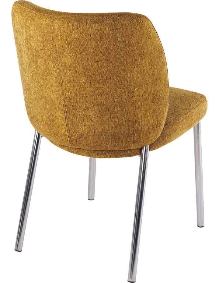 Fomo Chenille Dining Chair in Pineapple — product view on a white background