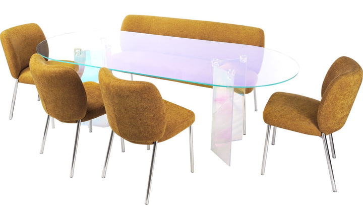 Fomo Chenille Dining Chair in Pineapple — product view on a white background