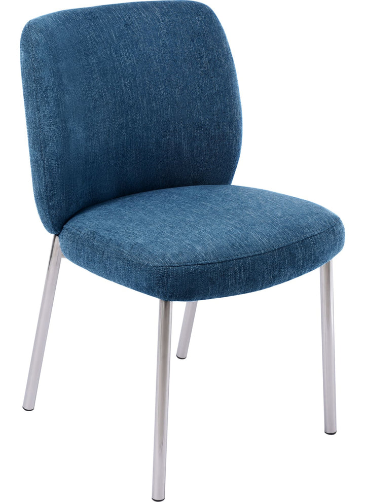 Fomo Chenille Dining Chair in Azure — product view on a white background