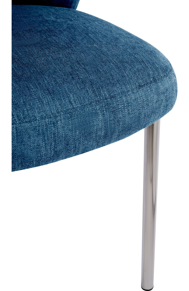 Fomo Chenille Dining Chair in Azure — product view on a white background