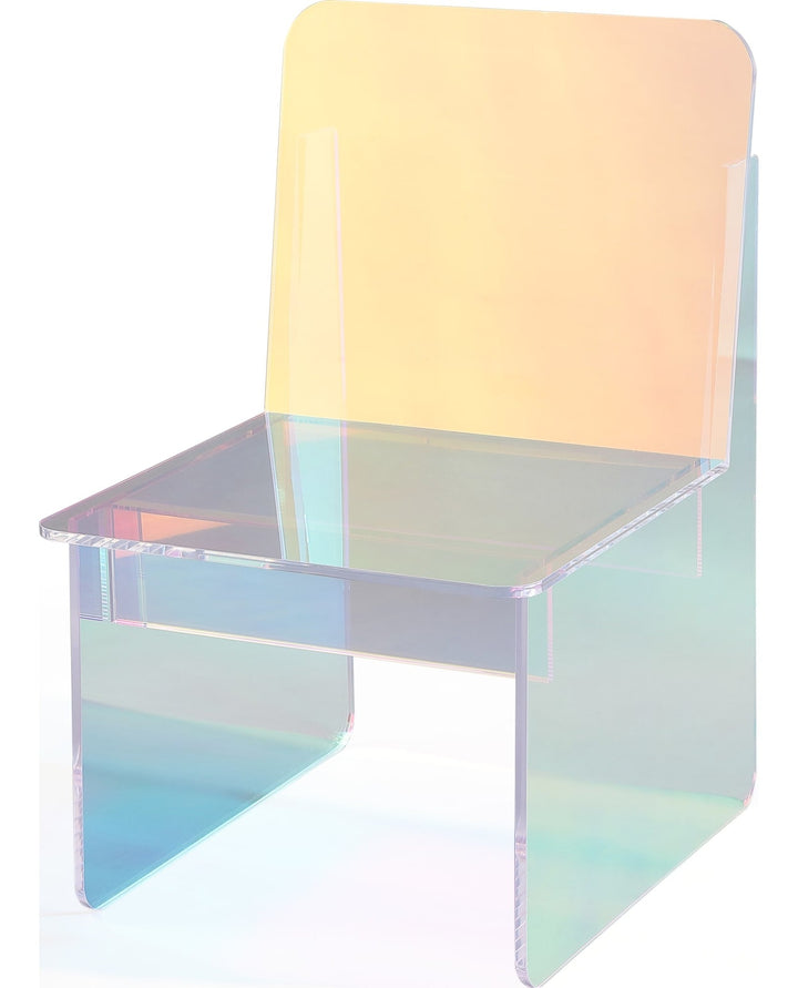 Fomo Iridescent Acrylic Accent Chair in Honeyberry — product view on a white background