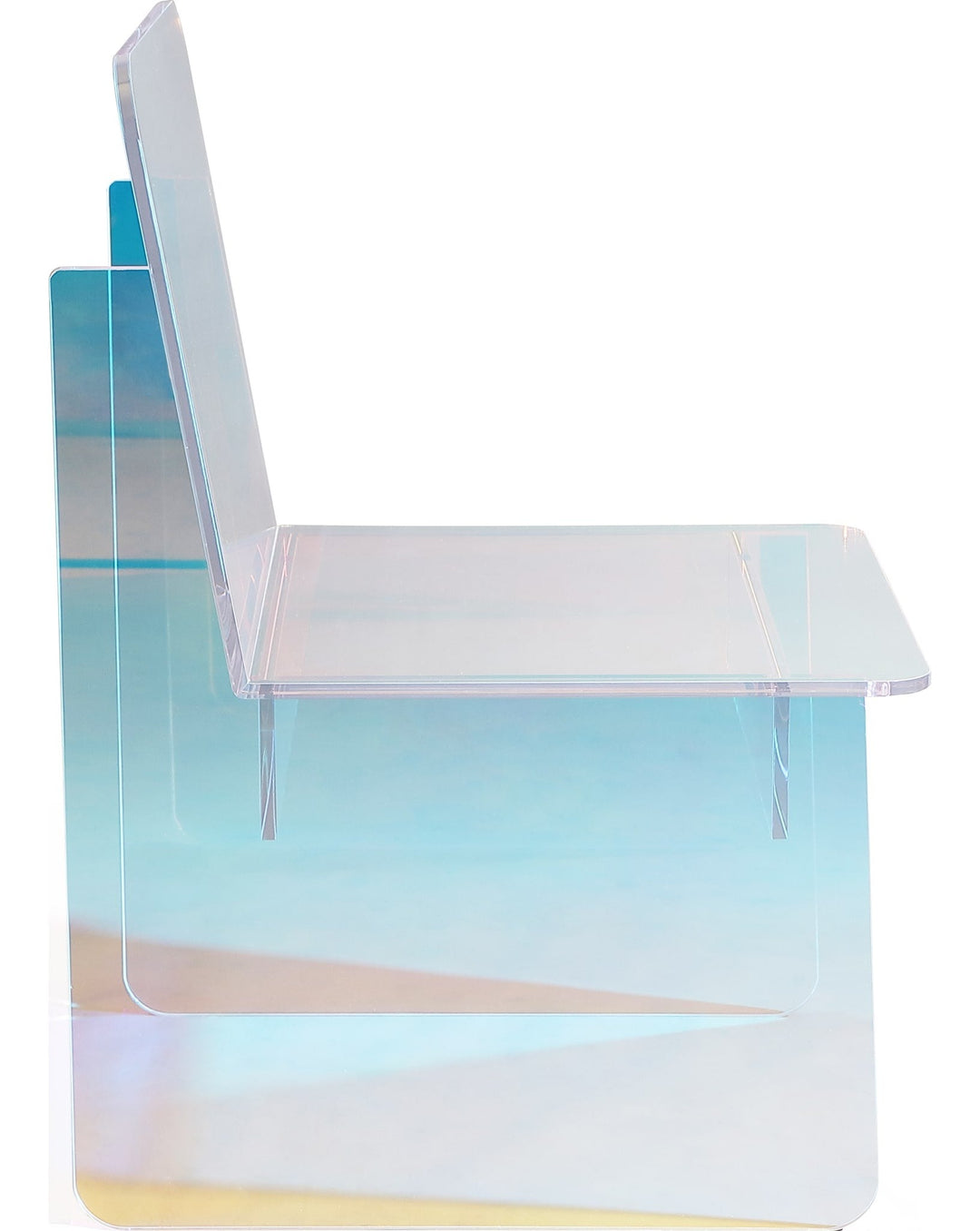 Fomo Iridescent Acrylic Accent Chair in Honeyberry — product view on a white background