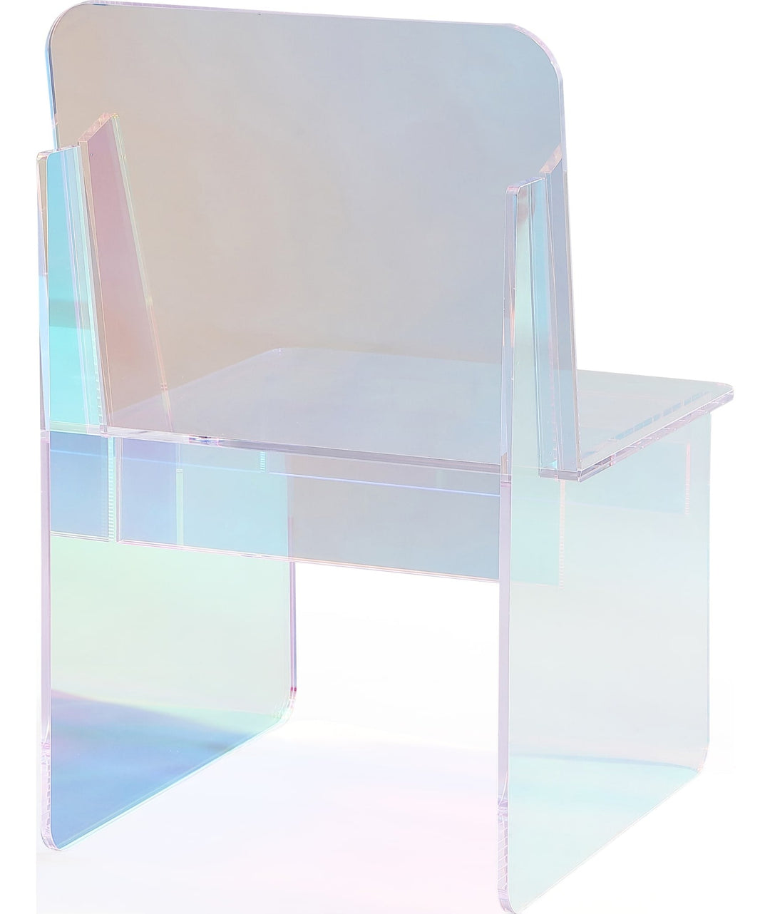 Fomo Iridescent Acrylic Accent Chair in Honeyberry — product view on a white background