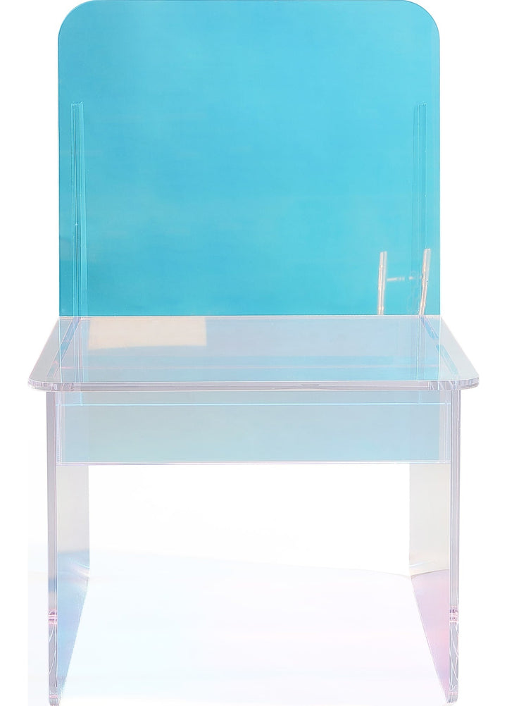 Fomo Iridescent Acrylic Accent Chair in Honeyberry — product view on a white background