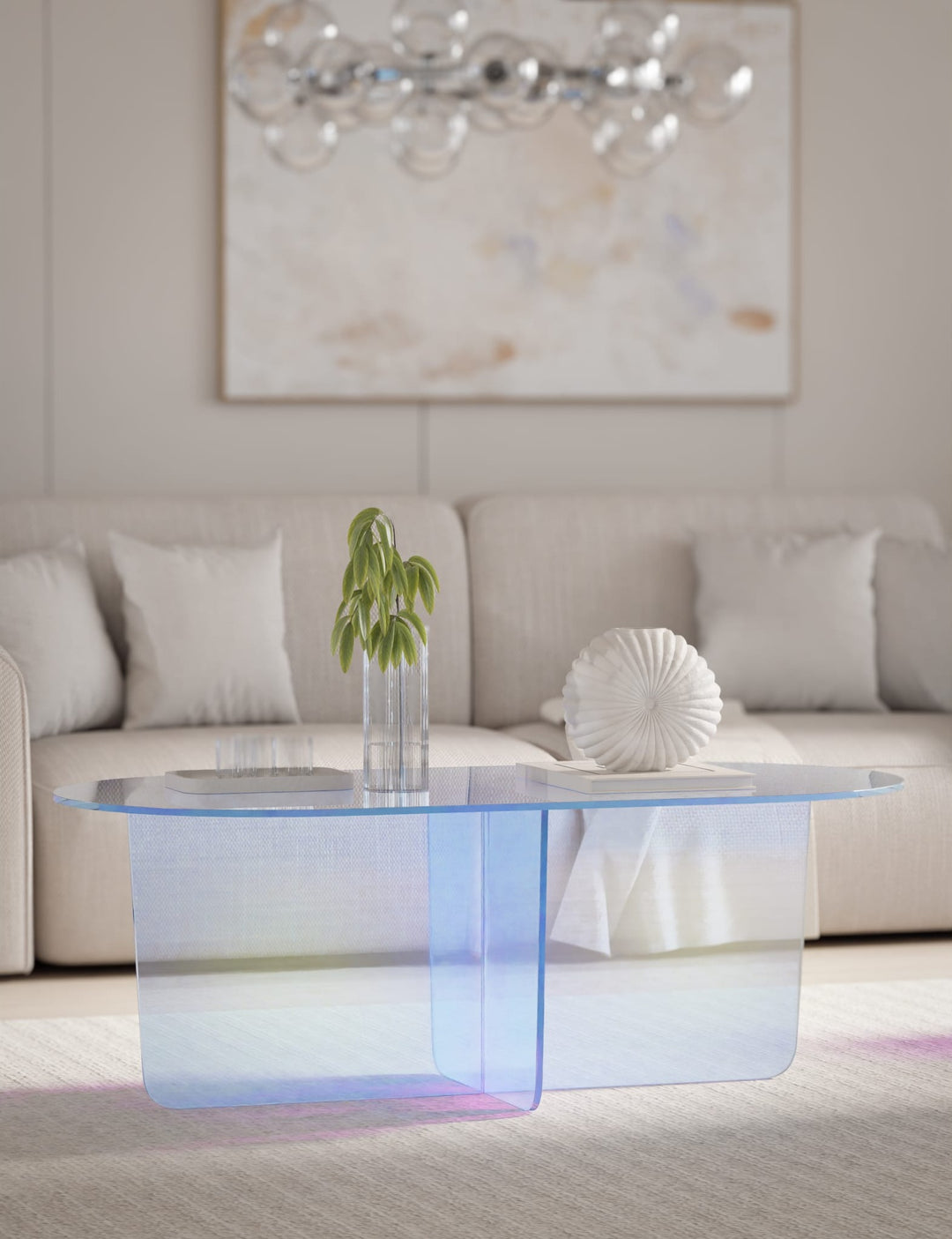 Fomo Iridescent Glass Coffee Table in Iridescent Glass — lifestyle photo