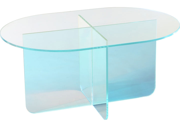 Fomo Iridescent Glass Coffee Table in Iridescent Glass — product view on a white background