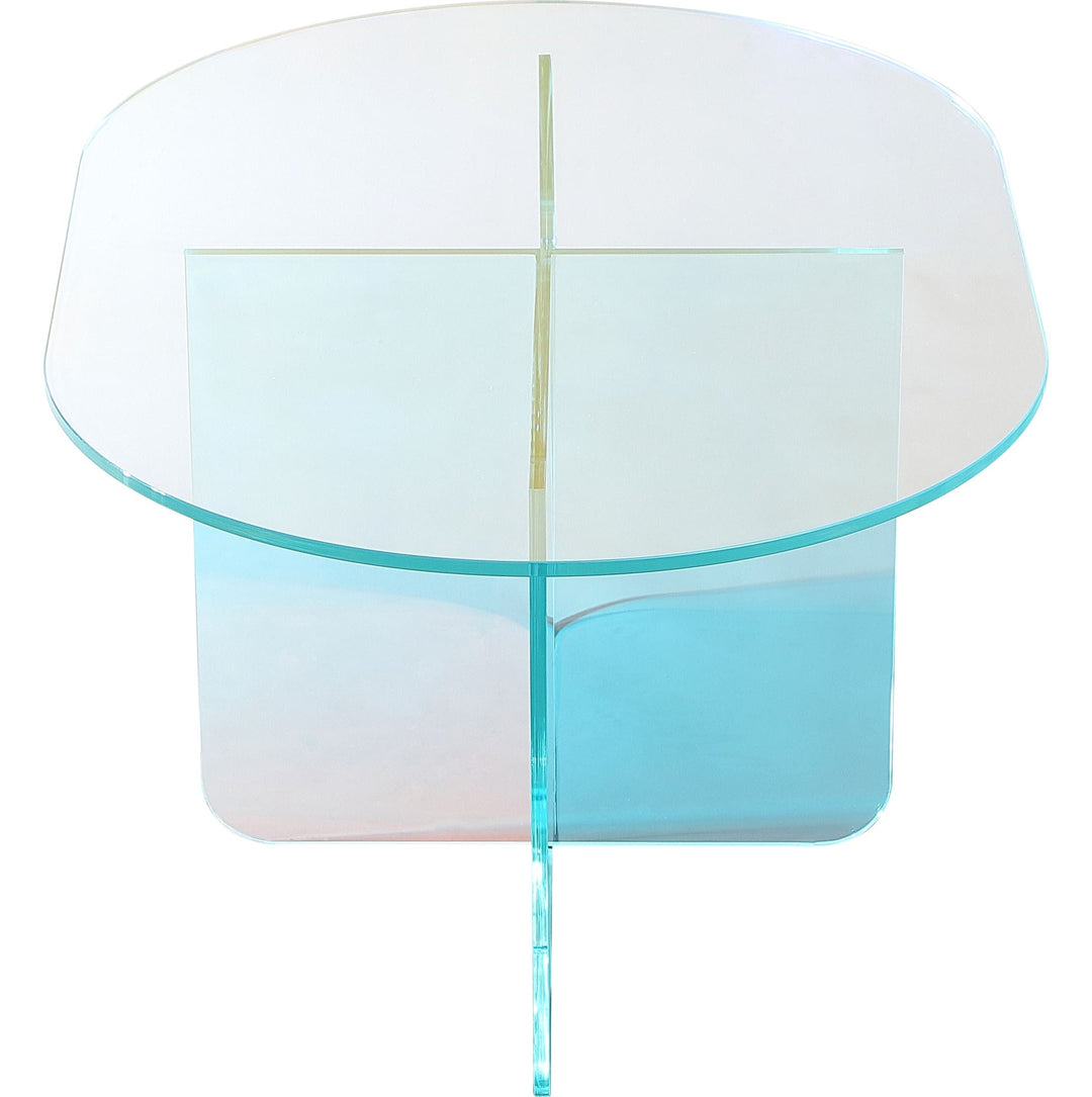 Fomo Iridescent Glass Coffee Table in Iridescent Glass — product view on a white background