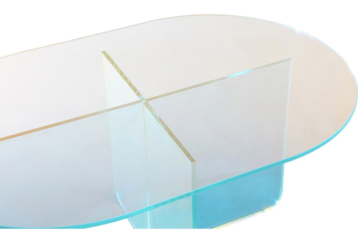 Fomo Iridescent Glass Coffee Table in Iridescent Glass — product view on a white background
