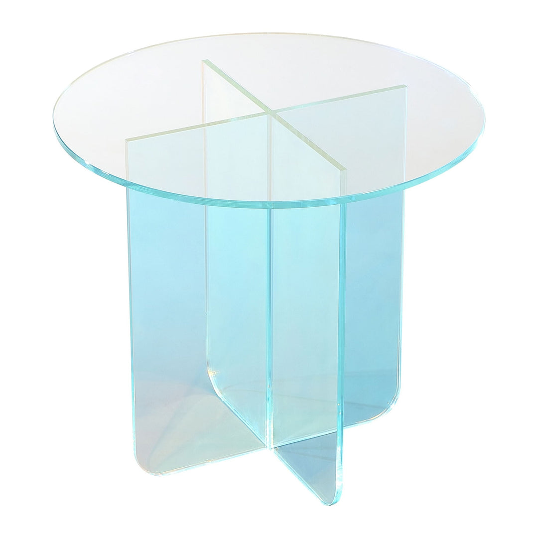 Fomo Iridescent Glass Large End Table by Modus in Iridescent Glass — product view on a white background