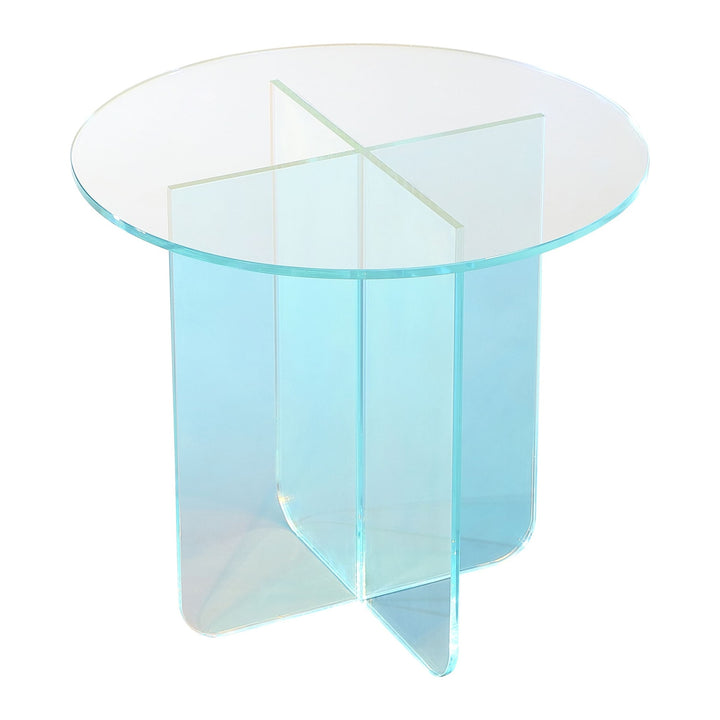 Fomo Iridescent Glass Large End Table by Modus in Iridescent Glass — product view on a white background