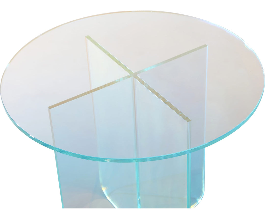Fomo Iridescent Glass Large End Table in Iridescent Glass — product view on a white background