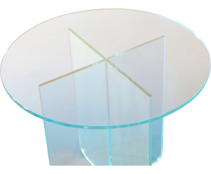 Fomo Iridescent Glass Large End Table in Iridescent Glass — product view on a white background