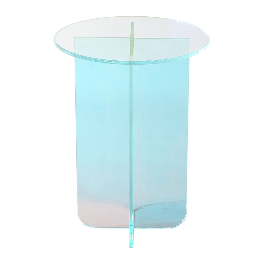 Fomo Iridescent Glass Small End Table by Modus in Iridescent Glass — product view on a white background