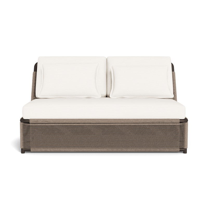 Formentera 2 Seat Armless Sofa by Harbour in Aluminum Bronze