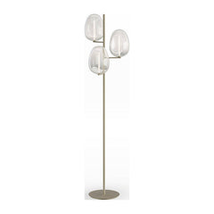 Eforma Fos floor lamp with smoked-glass shades on a slender metal frame, shown on white