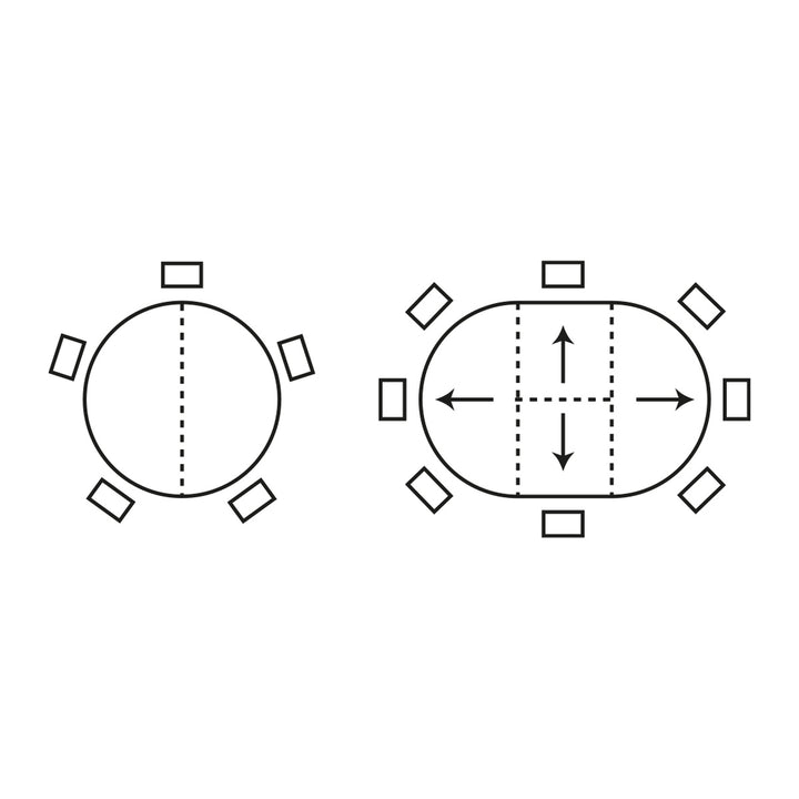 Frac Round Extendable Dining Table by Connubia line drawing
