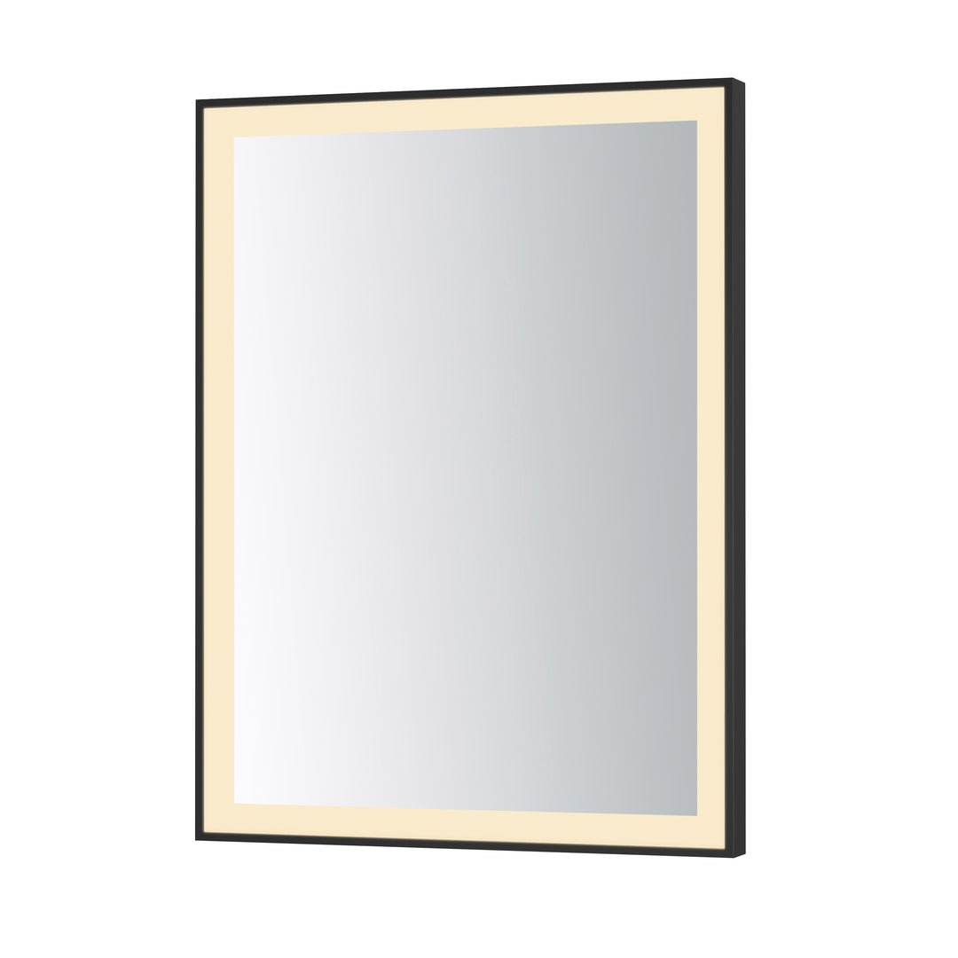 Framed 24" x 32 LED Mirror - 3CCT by ET2 Lighting in Black, front view