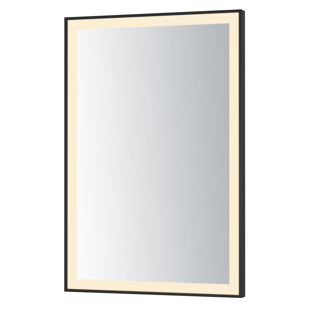 Framed 24" x 36 LED Mirror - 3CCT by ET2 Lighting in Black, front view