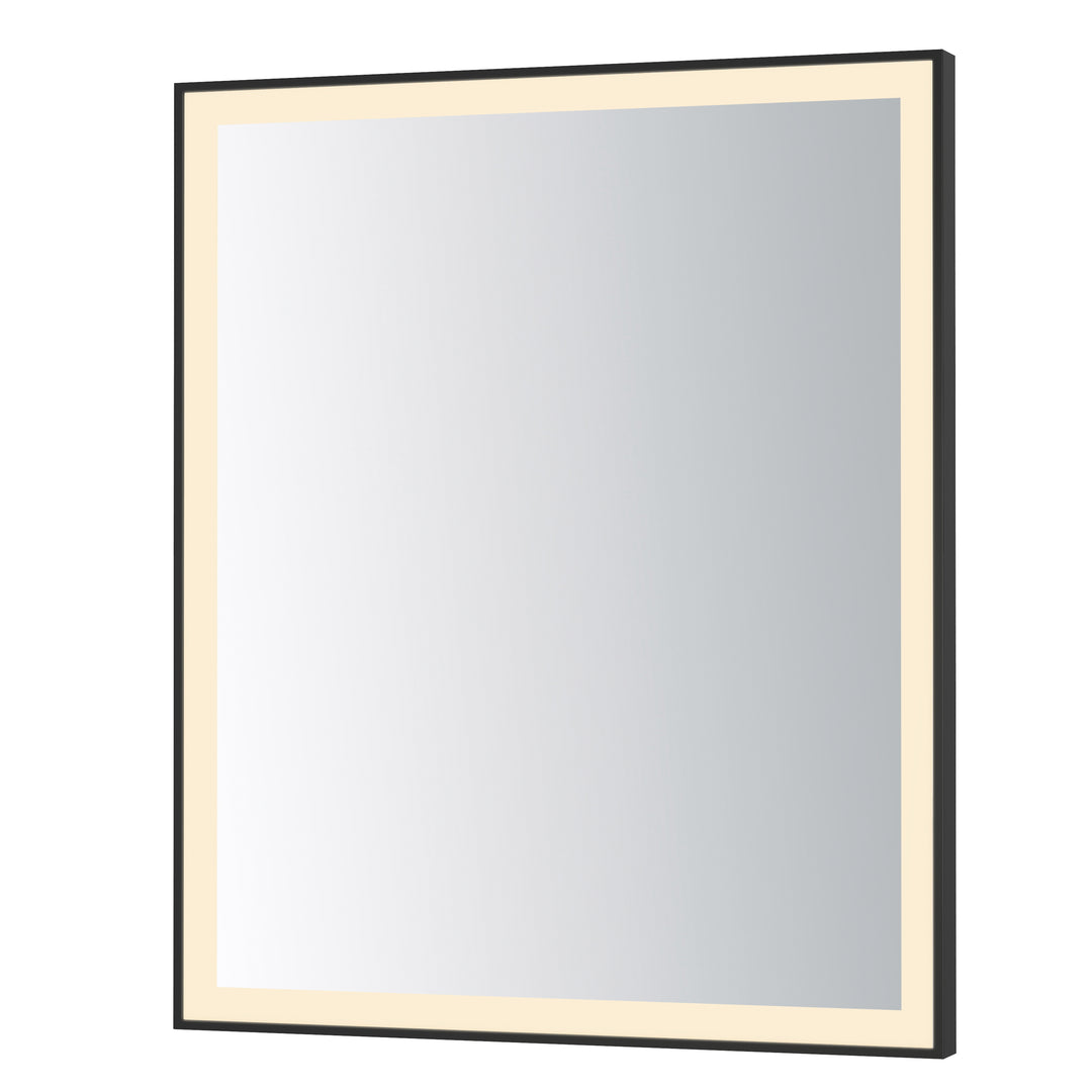 Framed 30" x 36 LED Mirror - 3CCT by ET2 Lighting in Black, front view