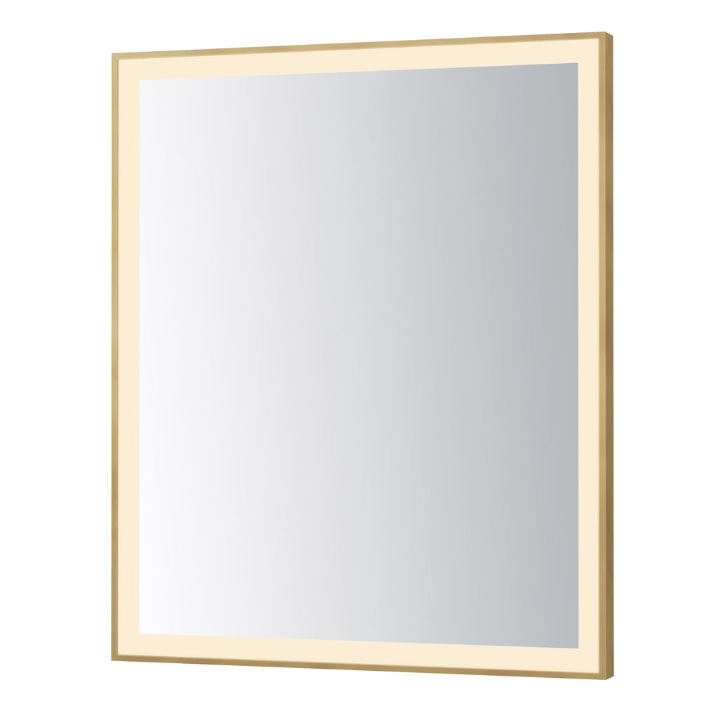 Framed 30" x 36 LED Mirror - 3CCT by ET2 Lighting in Gold finish
