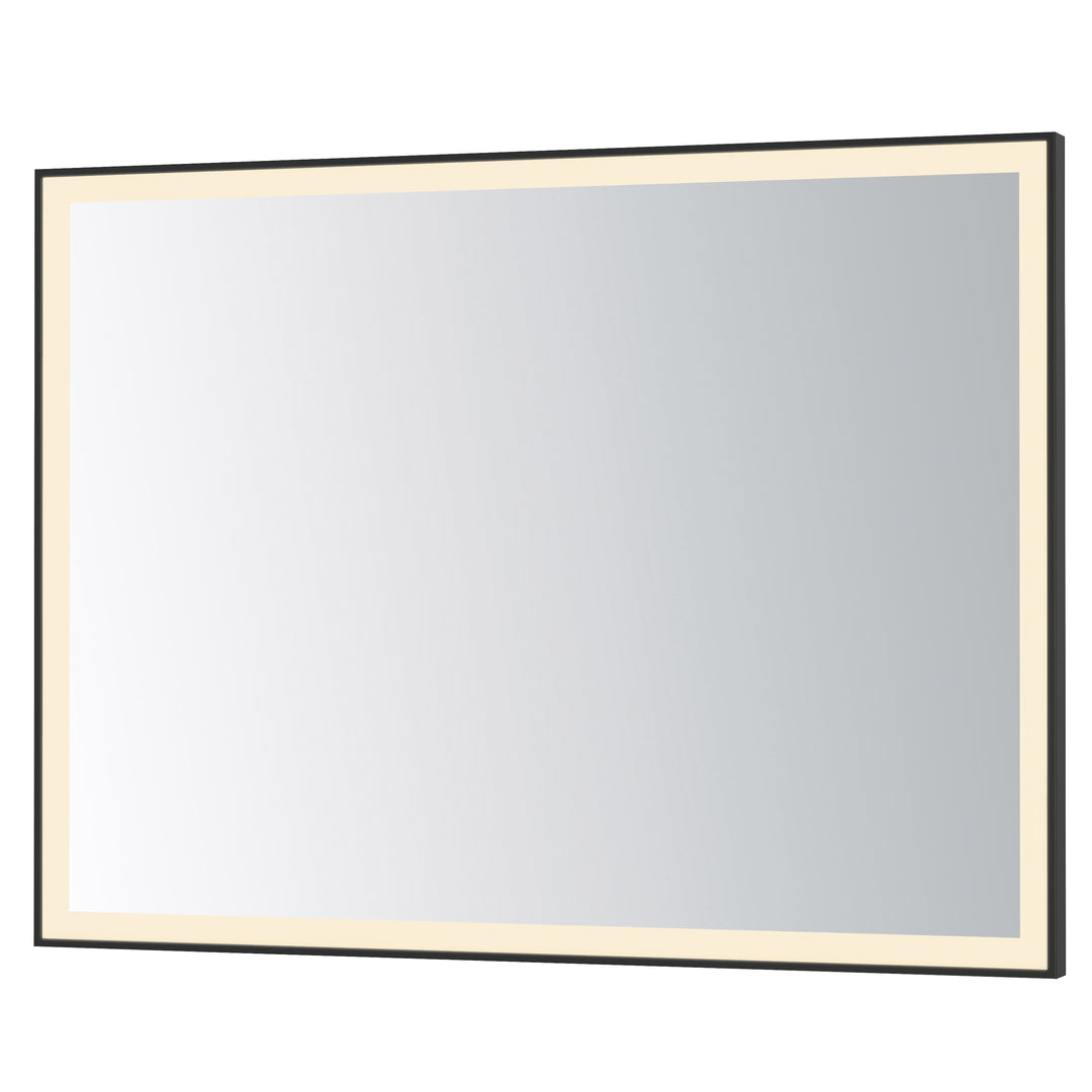 Framed 48" x 36 LED Mirror - 3CCT by ET2 Lighting in Black, front view