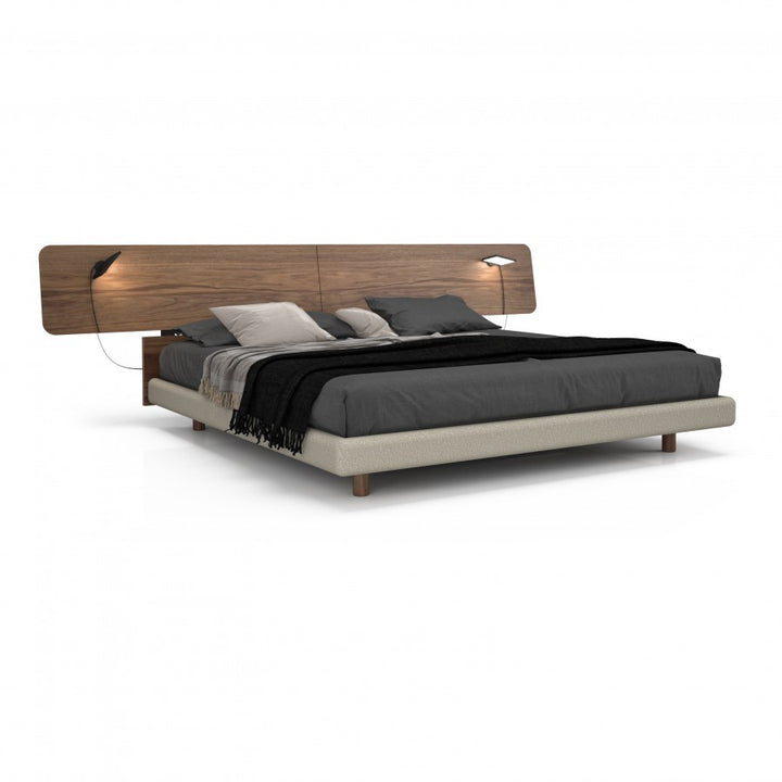 Frank Bed with Wood Headboard Beds Huppe