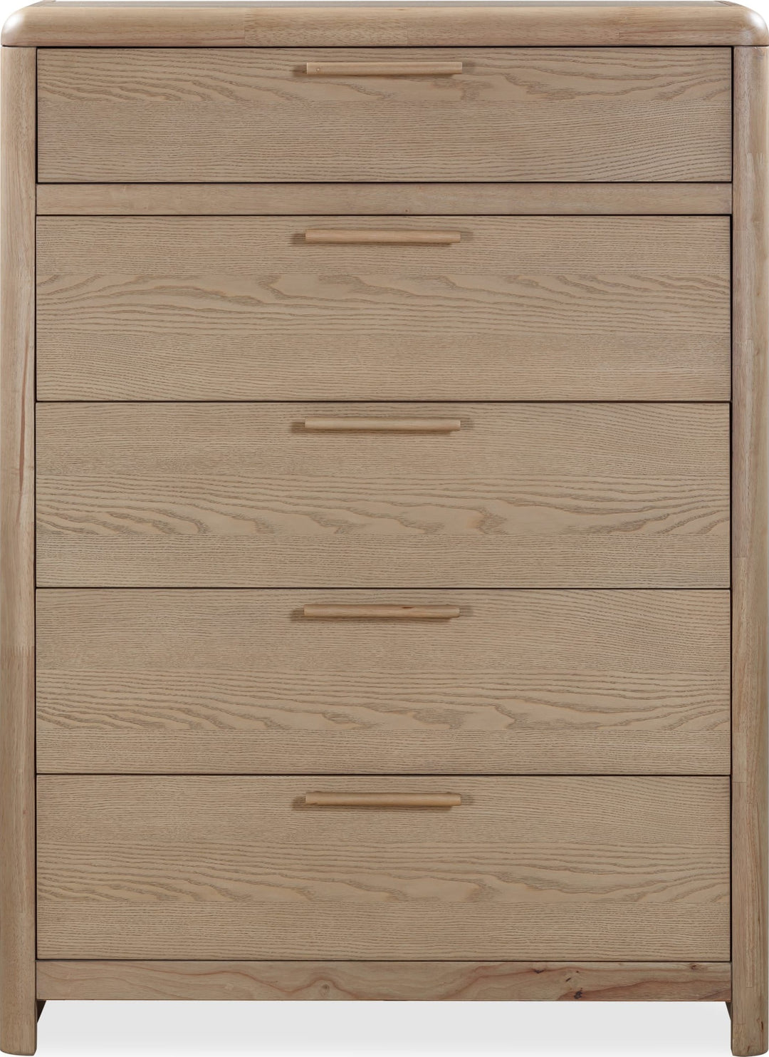 Furano Five Drawer Chest in Ginger — white background, front view