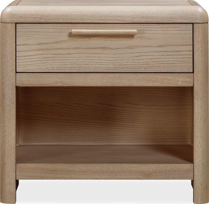 Furano One Drawer One Shelf Nightstand in Ginger — white background, front view