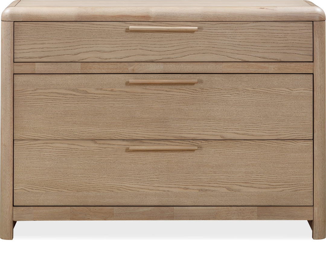 Furano Three Drawer Bachelor Chest in Ginger — white background, front view