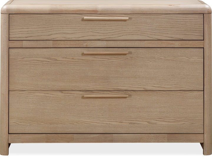 Furano Three Drawer Bachelor Chest in Ginger — white background, front view