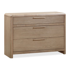 Furano Three Drawer Bachelor Chest by Modus in Ginger — white background, angled view
