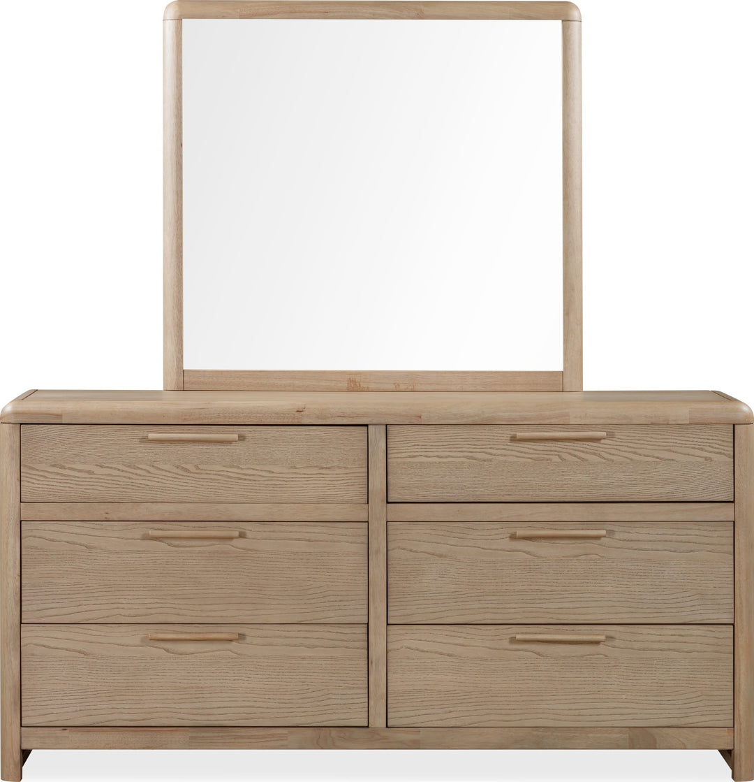 Furano Wall or Dresser Mirror on the Furano dresser (sold separately) — white background