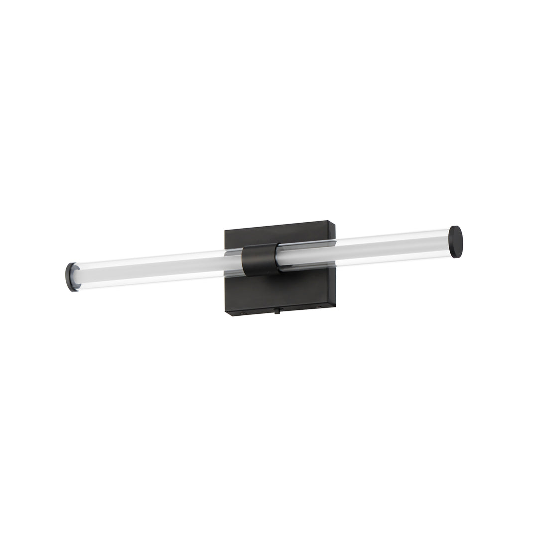 Fuse 24" LED Bath Vanity CCT Select by ET2 Lighting in Black, front view