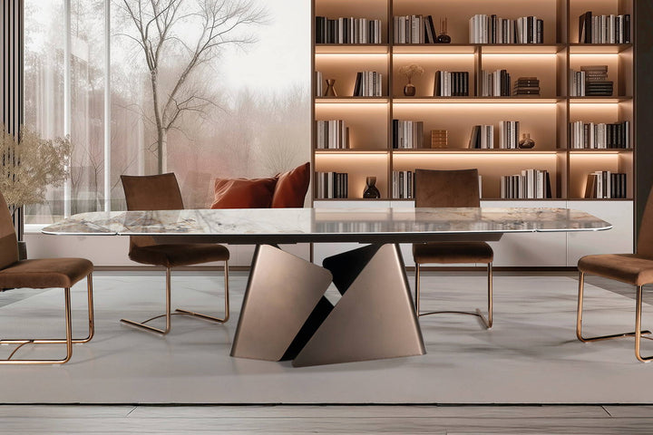 NAOS Fusion Extension Dining Table QuickShip — Quarzite Patagonia