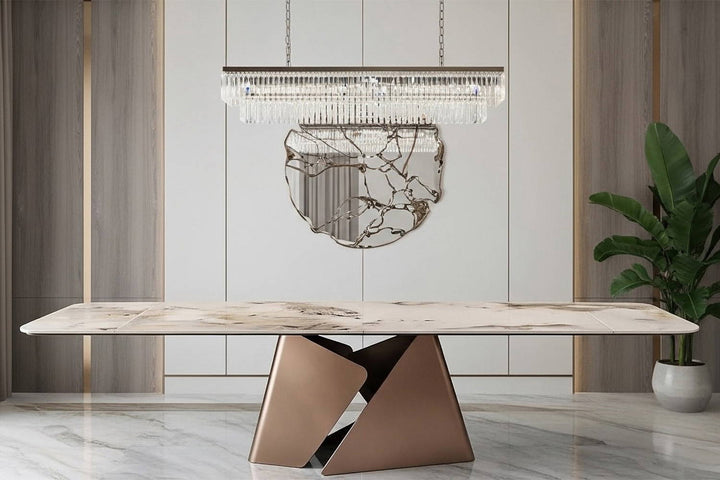 Fusion QuickShip dining table Soft Rusty frame lifestyle