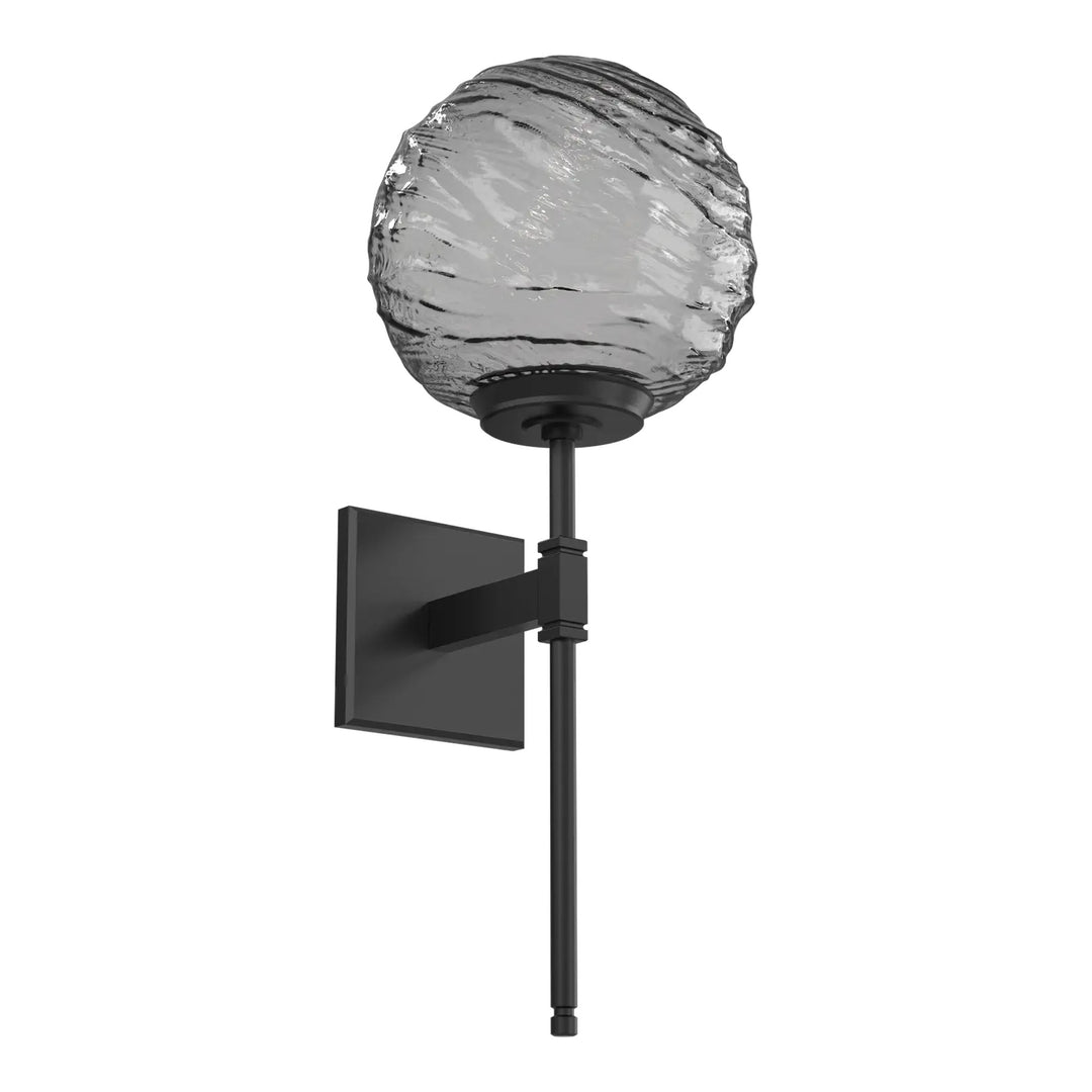 Gaia Belvedere Sconce by Hammerton Studio in Matte Black with Smoke glass