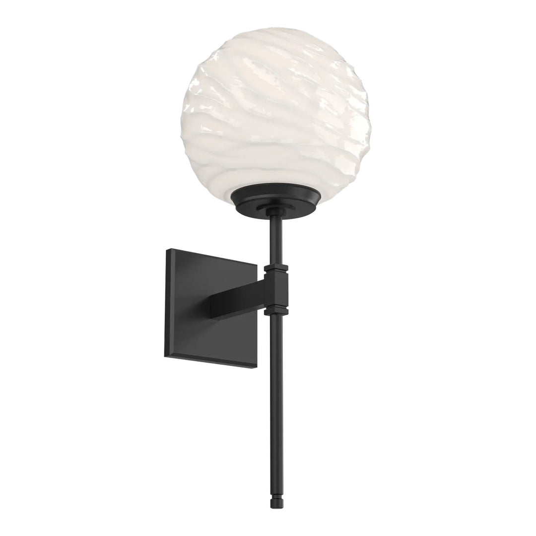 Gaia Belvedere Sconce by Hammerton Studio in Matte Black with White glass